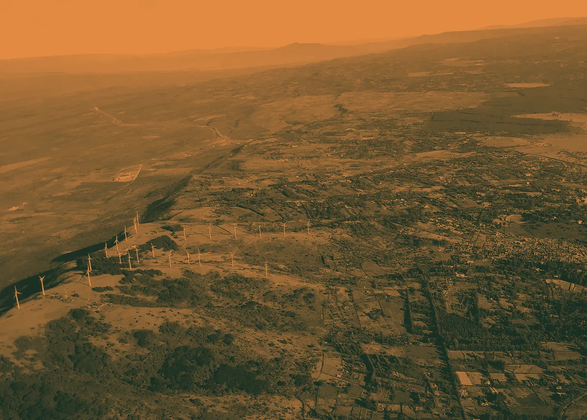 Wind turbines across the Ngong Hills.